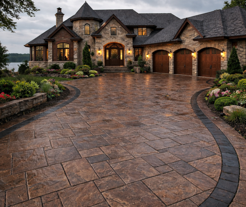 Stamped Decrotive driveway Sealing Project in Minnetonka MN by Pro Shield Concrete Sealing