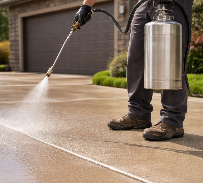 Sealing a Concrete Driveway in Mn by Pro Shield Concrete Sealing