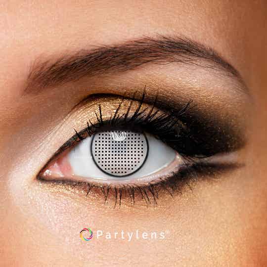 Mesh White Manson - kleurlenzen wit Partylens®