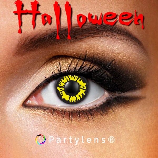 Partylens® zwarte kleurlenzen - Black Wolf - zachte jaarlenzen - Halloween - Cosplay