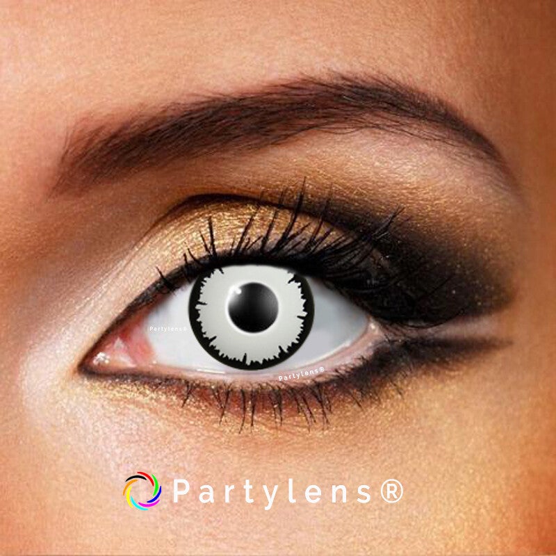 White Lestat - kleurlenzen wit zwart Partylens®