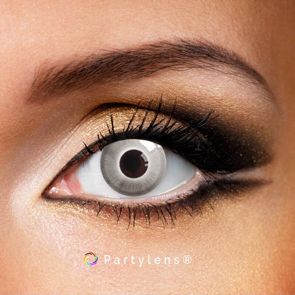 Partylens® grijze kleurlenzen - Satin Grey - zachte jaarlenzen - Halloween - Cosplay