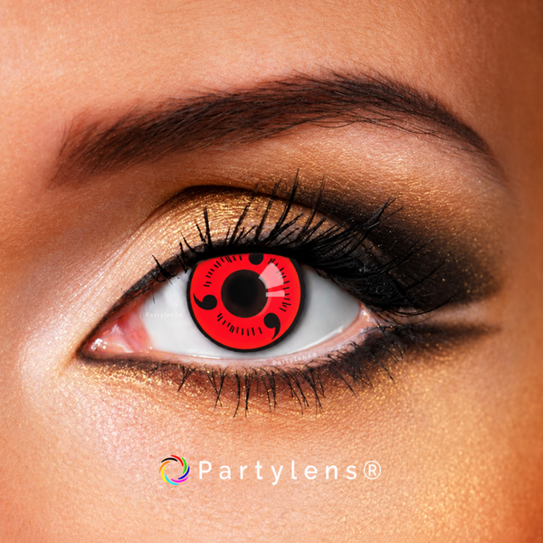 Partylens® rode kleurlenzen - Sharingan Naruto Magatama - zachte jaarlenzen - Halloween - Cosplay