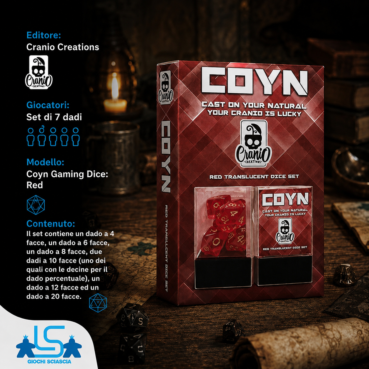 Dadi Coyn Gaming Cranio Rosso