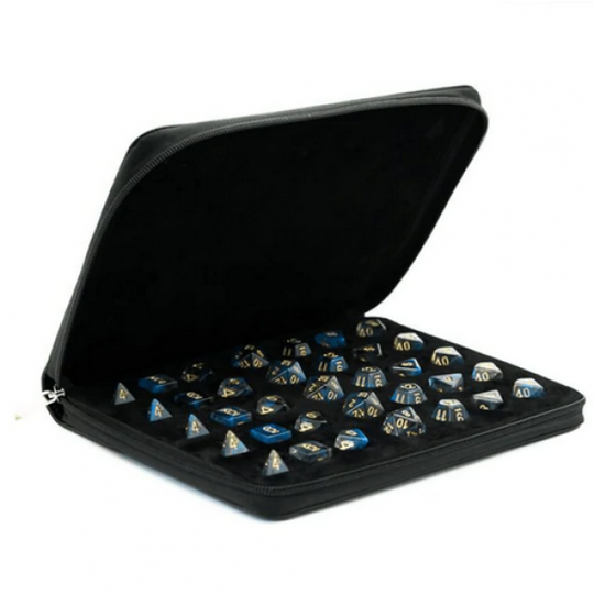 Custodia per dadi gioco di ruolo Folio in similpelle nera