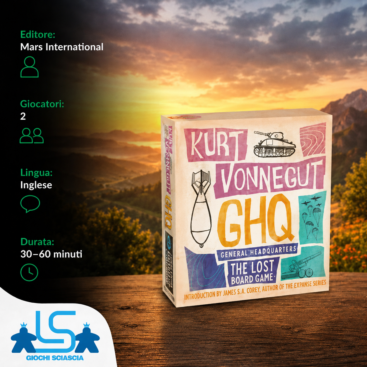 GHQ - Kurt Vonnegut - The Lost Board Game - Inglese