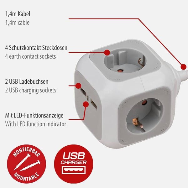 Cubo Alea 4 prese - utile per giochi elettronici