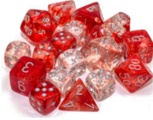 Set Dadi RPG (7) Nebula luminary Red/silver