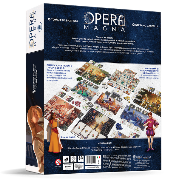 Opera Magna - illustrazione e materiali del gioco da tavolo