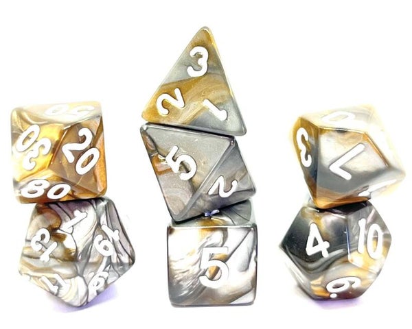 Set dadi Rpg (7) Rusty: Gold