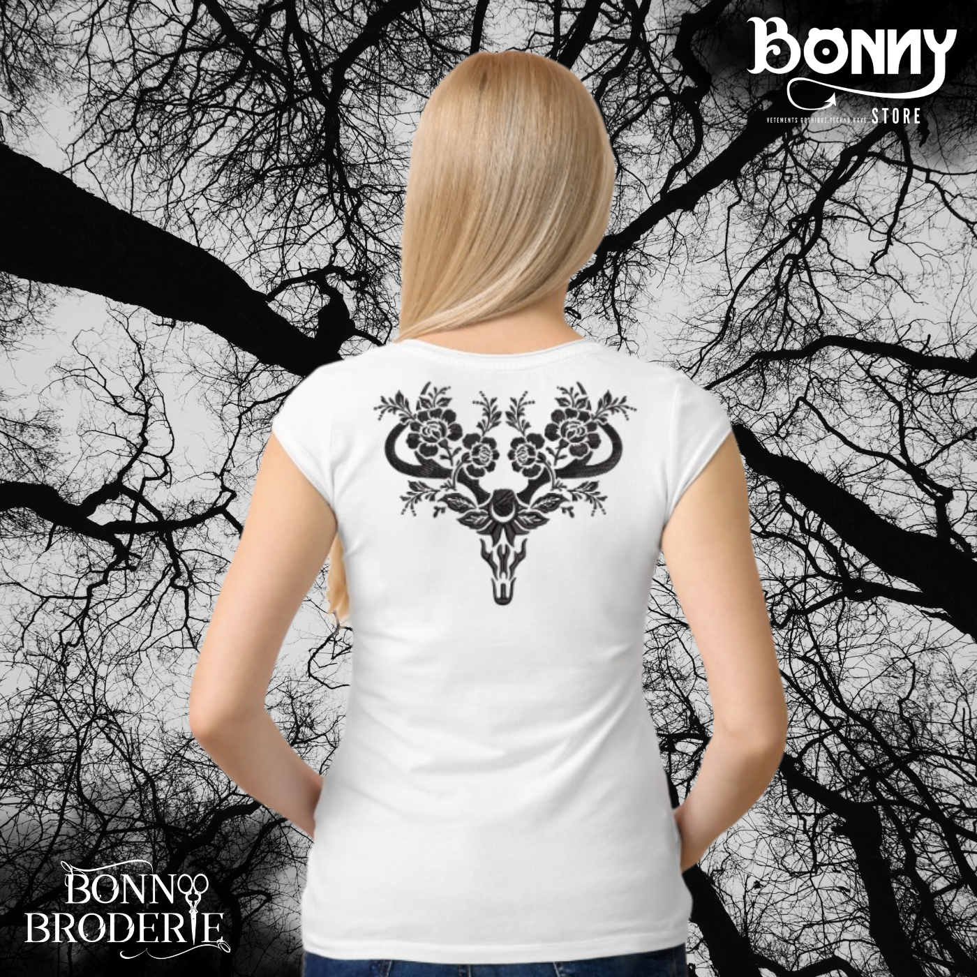 T-Shirt Tête Crâne de Cerf