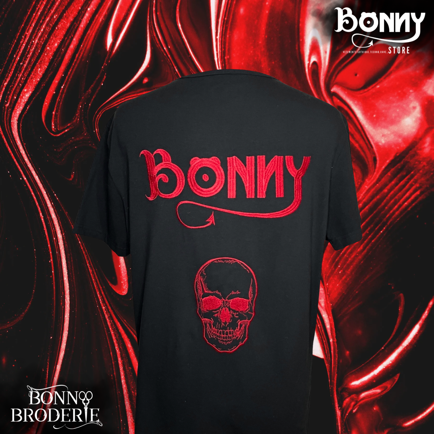 T-Shirt Noir Bonny Skull