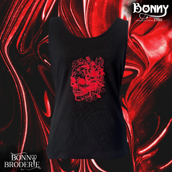 T-Shirt Tête de Mort Fleurie