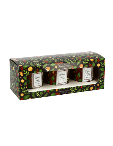 Coffret Bougies Lumières d'Hiver 3x90g Champagne Rosé - Sapin - Thé au Coin du Feu