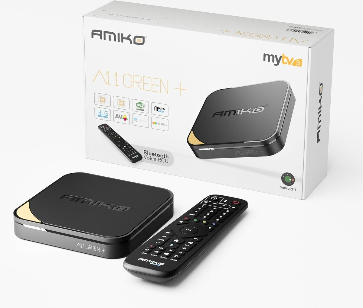 Amiko A11 Green Android mediabox.