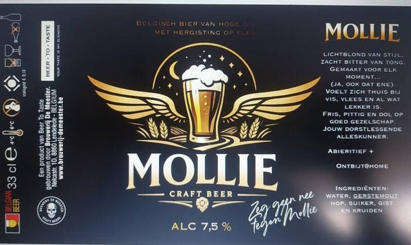 MOLLIE BIER BLOND PER 24 (leeggoed inbegrepen) 7,5% ALC