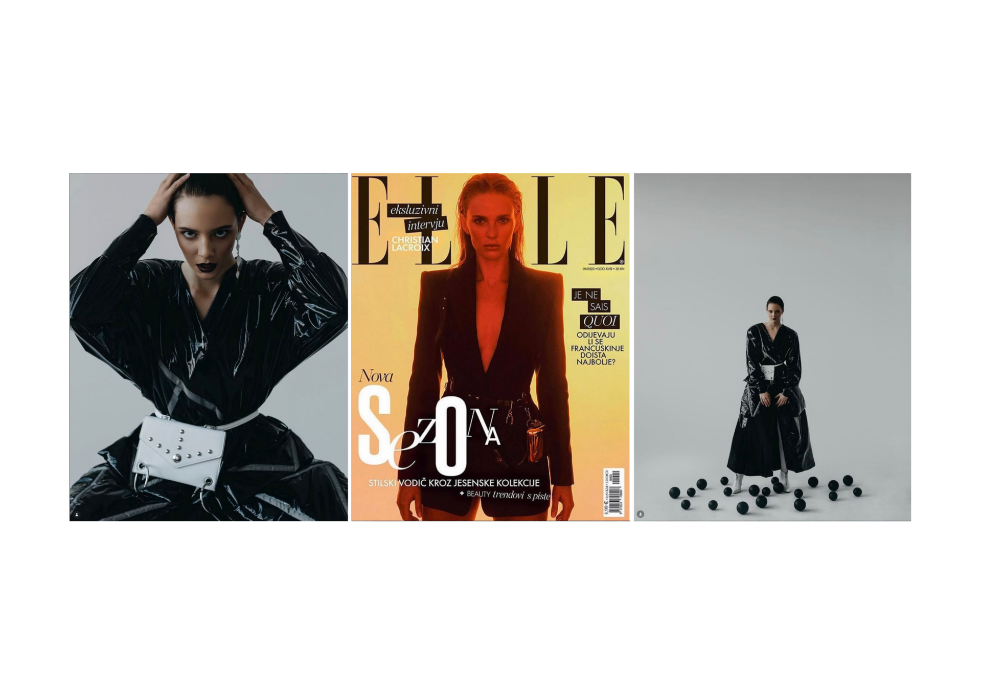 Autorska kolekcja modowa opublikowana w magazynie Elle Chorwacja. Projektowanie ubrań haute couture i rzemiosło krawieckie – portfolio Alicja Biegun.