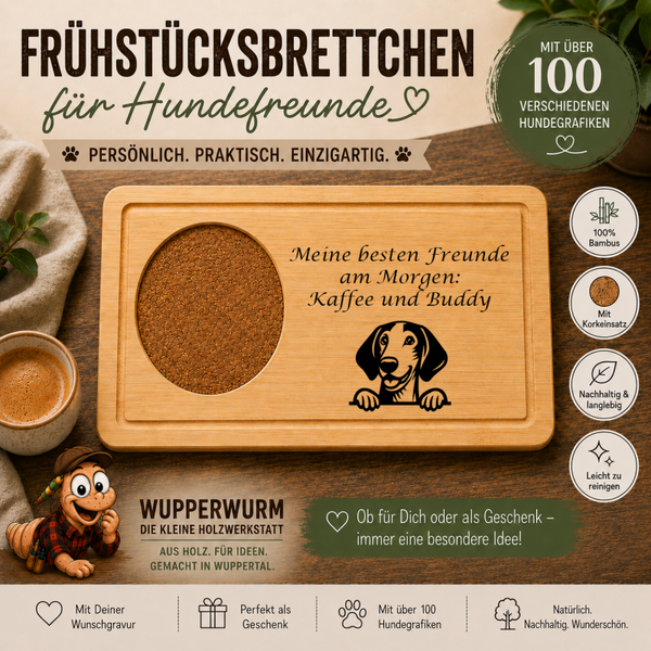 American Foxhound: Personalisiertes Frühstücksbrettchen für Hundefreunde – mit Wunschgravur & Hundemotiv