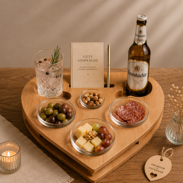Premium Couchbar aus Holz – Die stilvolle Snack- & Getränkeablage für gemütliche Abende