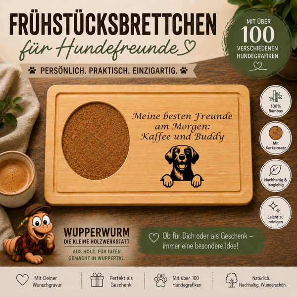 Chesapeake Bay Retriever: Personalisiertes Frühstücksbrettchen für Hundefreunde – mit Wunschgravur & Hundemotiv