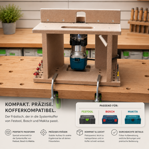 Frästisch für Kantenfräse Makita, Vevor, Katsu, etc.