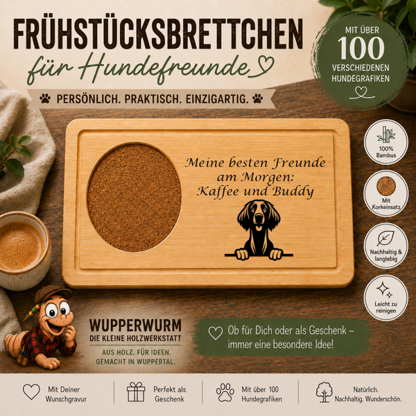 Irish Setter: Personalisiertes Frühstücksbrettchen für Hundefreunde – mit Wunschgravur & Hundemotiv