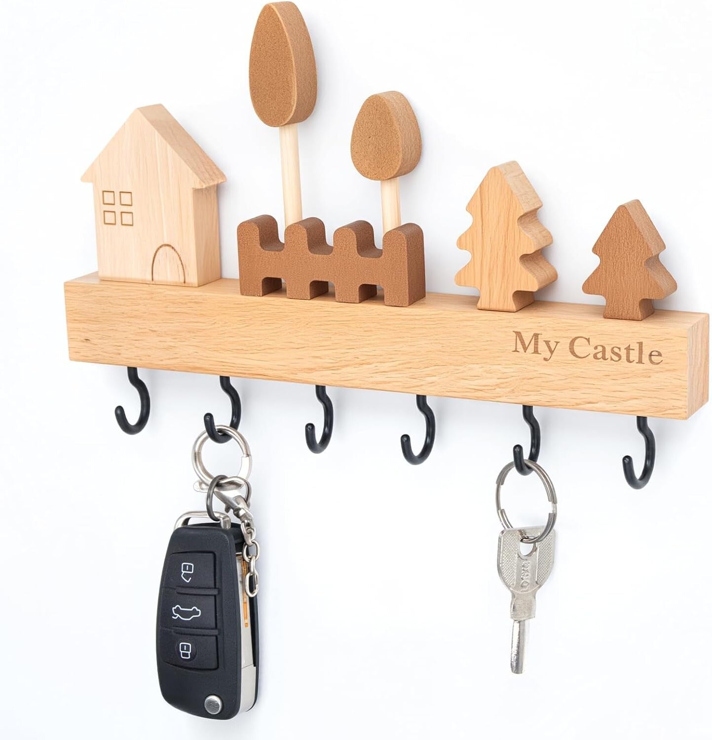 Personalisiertes Schlüsselbrett aus Holz mit Gravur