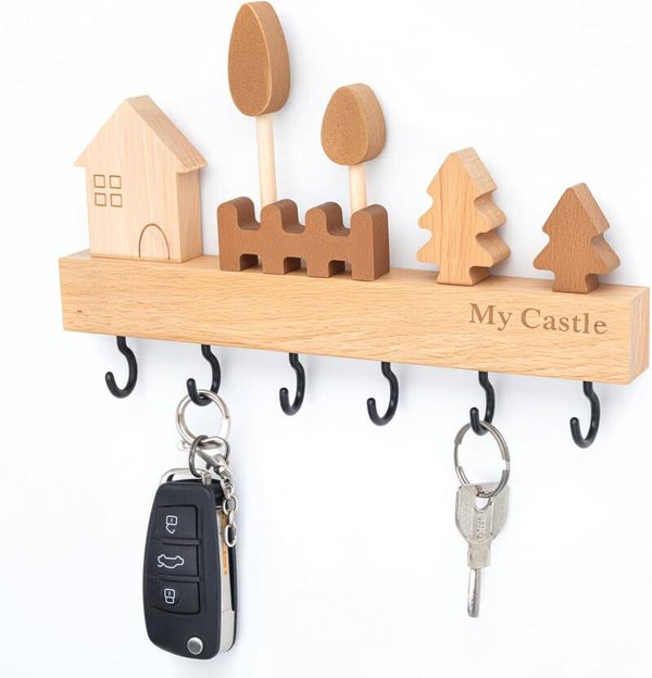 Personalisiertes Schlüsselbrett aus Holz mit Gravur