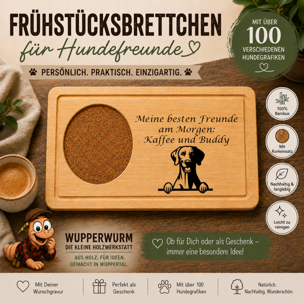 Rhodesian Ridgeback: Personalisiertes Frühstücksbrettchen für Hundefreunde – mit Wunschgravur & Hundemotiv