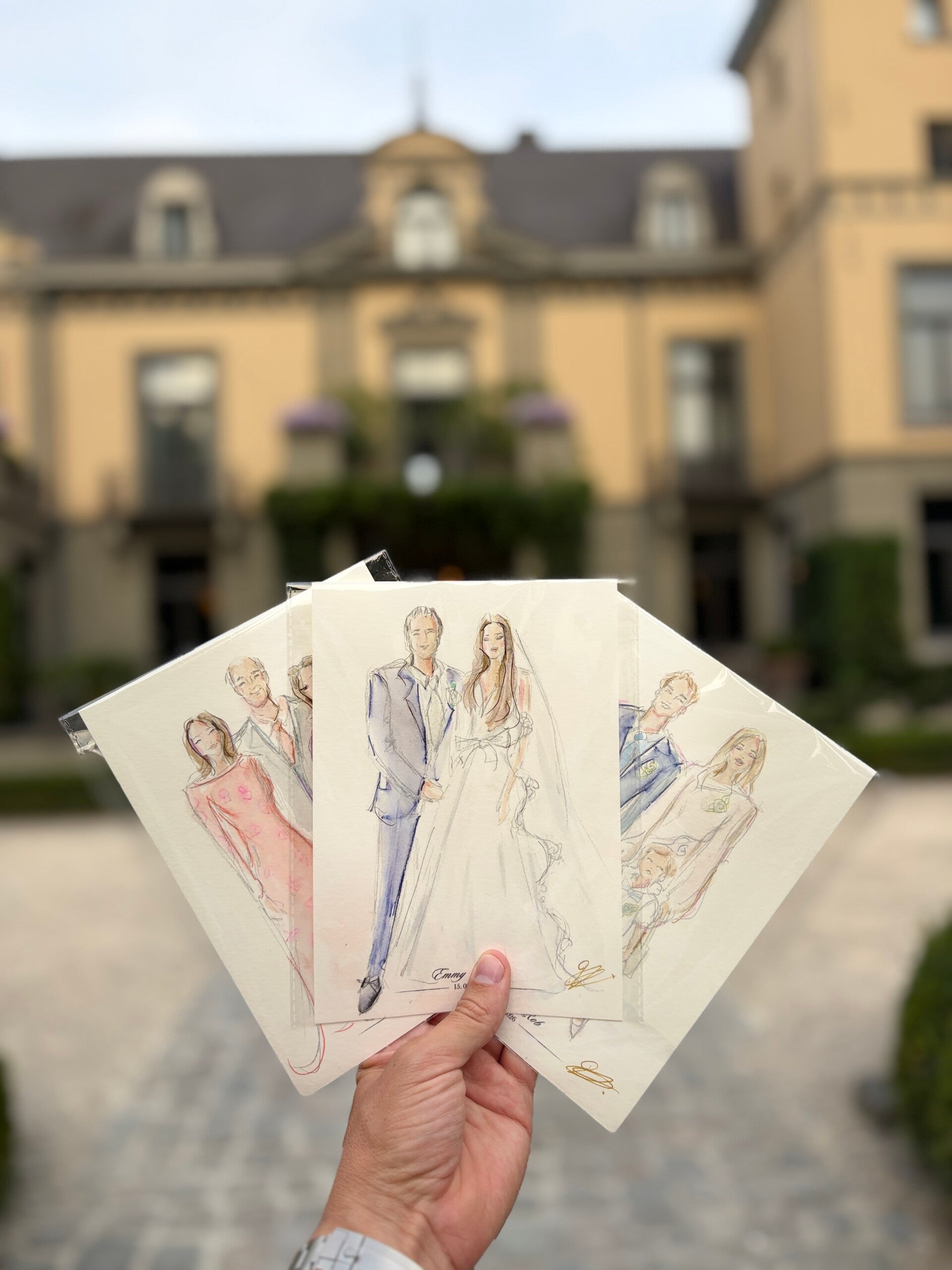 Live illustrator bruiloft