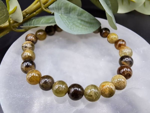 Bracelet en Grenat Vert 8mm