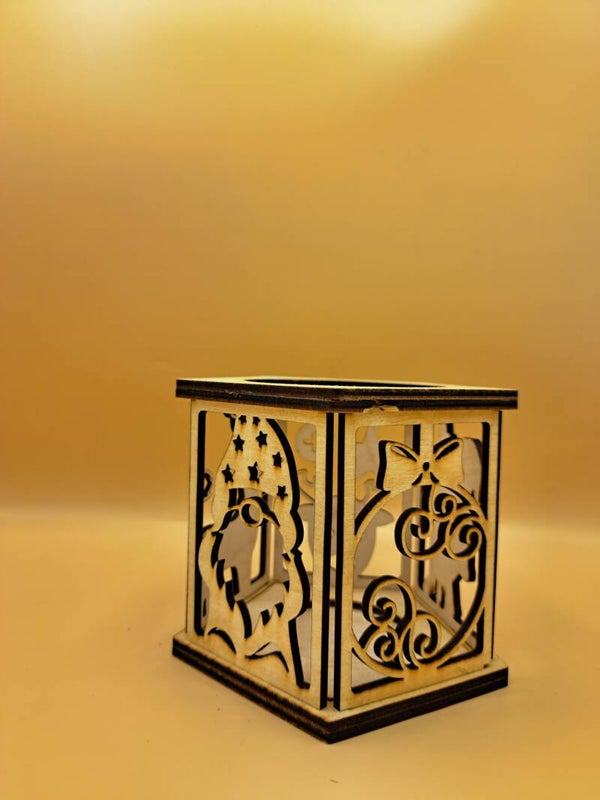 Bougeoir en bois - 5 faces