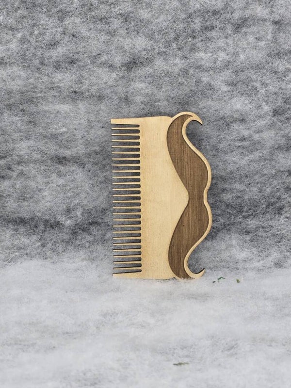 Peigne en bois - moustache