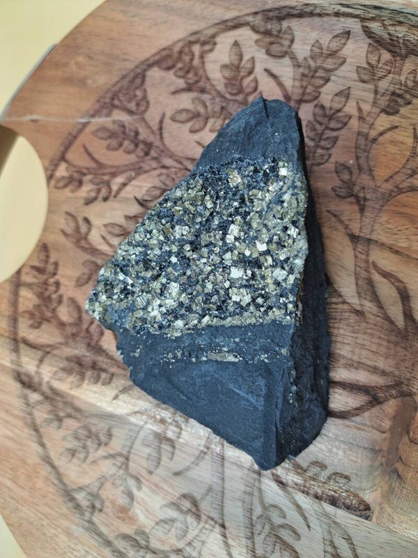 Shungite avec inclusion de Pyrite