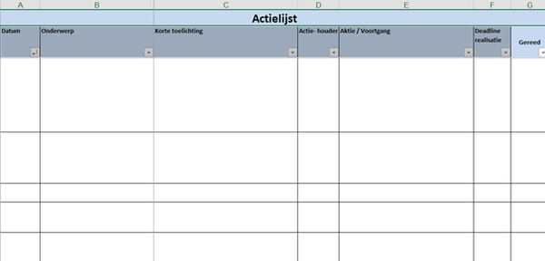 Actielijst (Excel)