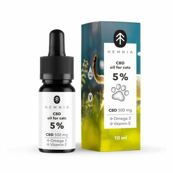 Hemnia CBD-ÖL für Katzen enthält 5 % - 500 mg CBD, 10 ml