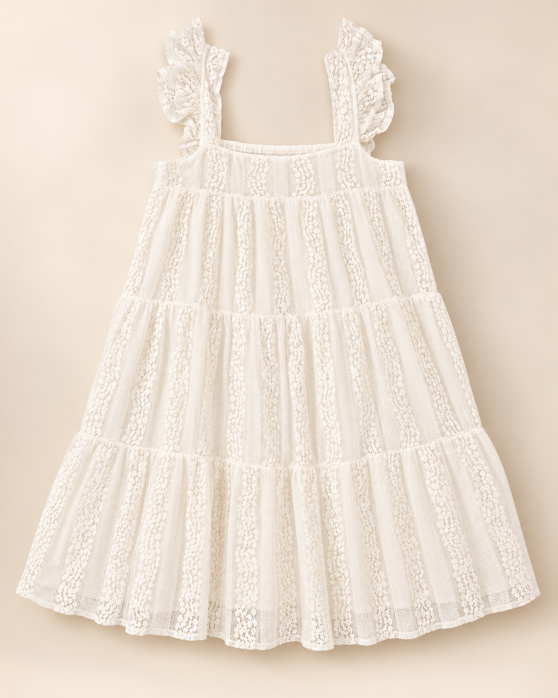 Robe blanche en dentelle style bohème-  Taille S