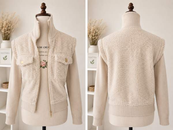 Gilet zippé effet sherpa