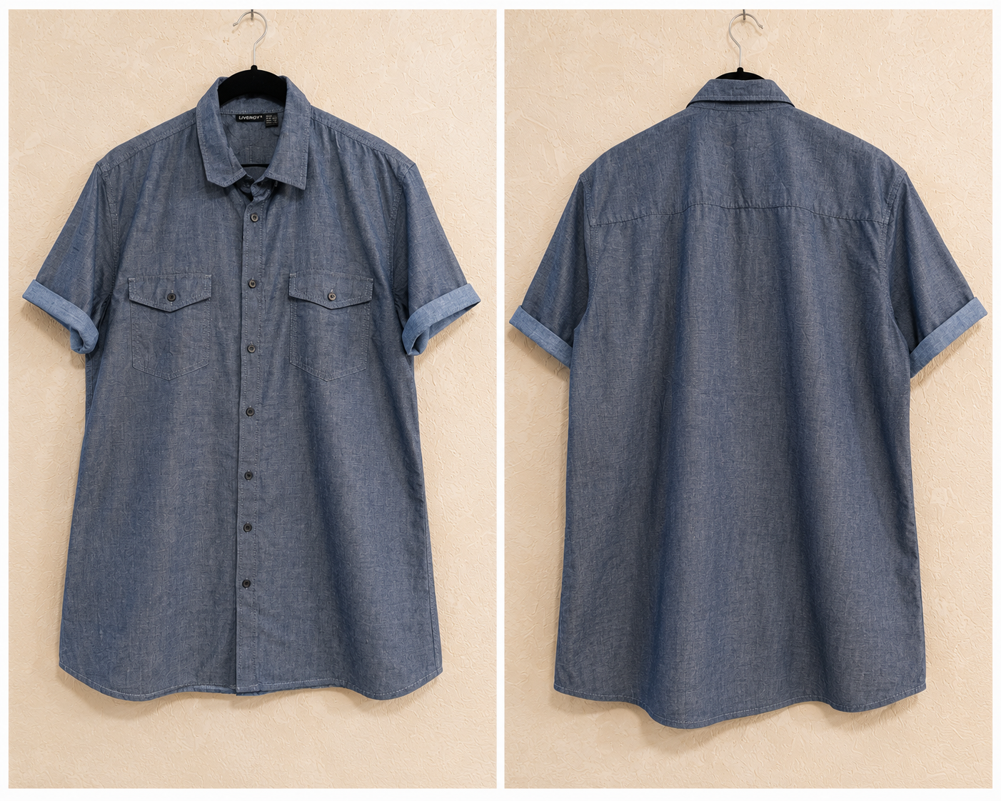 Chemise homme LIVERGY – Bleu – Taille M (39/40)