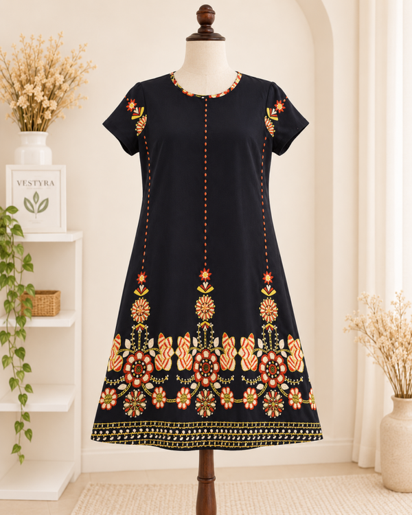 Robe courte brodée SHEIN