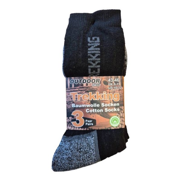 Trekking sokken - 3 paar - zwart