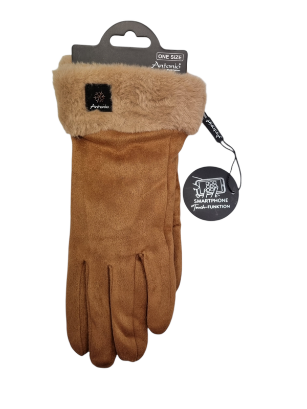 Handschoen suede loop bruin