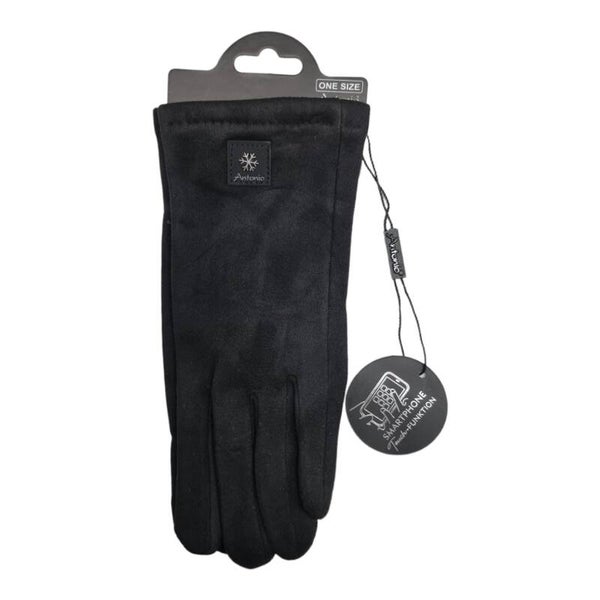 Handschoen suede look zwart
