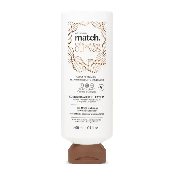 Après-shampoing et soin sans rinçage Match Ciências das Curvas, 300 ml