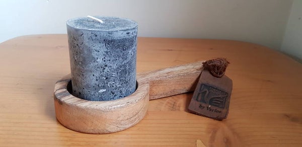 'Amuse lepel' van mango hout dia 10 cm, 23 cm lang