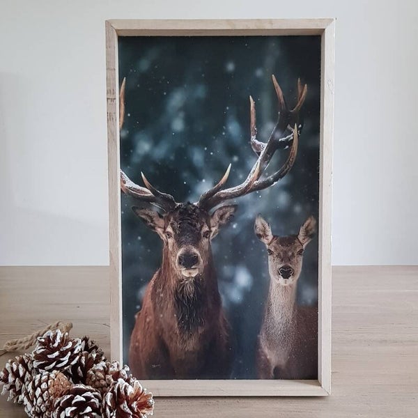 Boltze Home schilderij Hert 24 x 40 cm ass. 2