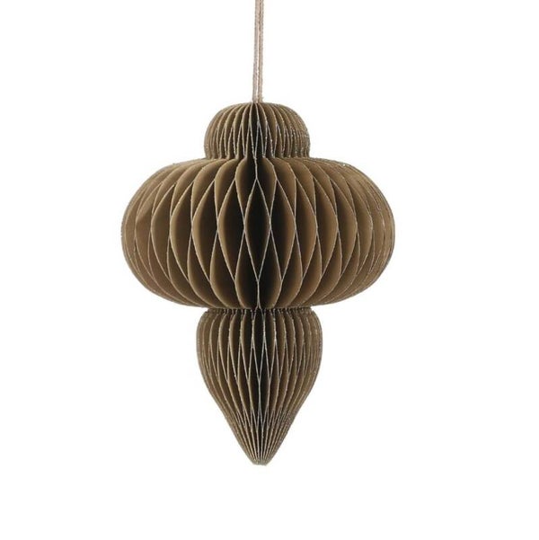 Ornament pegel recycled piaper goud dia. 13 x 18 cm