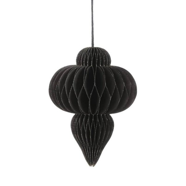 Ornament pegel recycled papier zwart dia. 13 x 18 cm