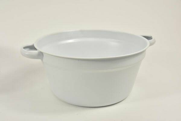 Zinken teil matwit dia 22,5 cm 11 cm hoog