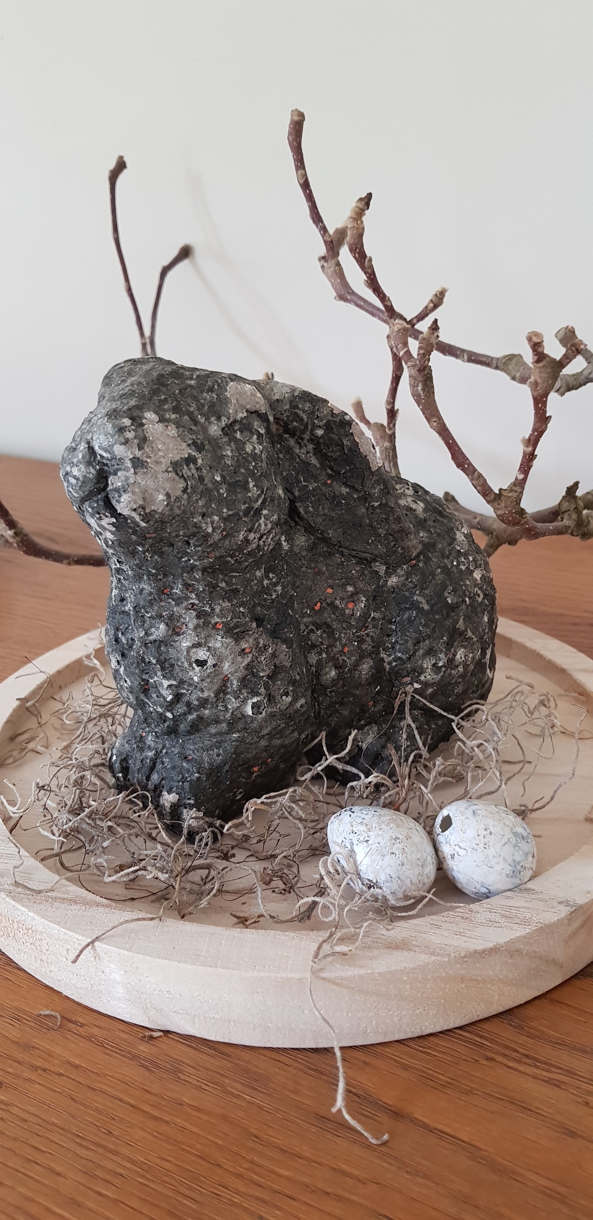 Konijn aardewerk L 17,5 x 10 x 14,5 cm grijs